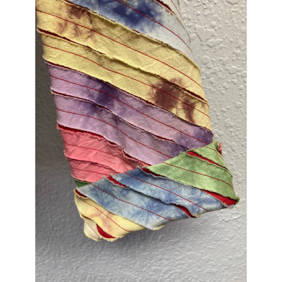 Keren Hart Ribbon Stitch Multicolor Cotton Jacket Shirt Size XL - Picture 3 of 4